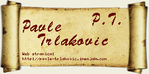 Pavle Trlaković vizit kartica